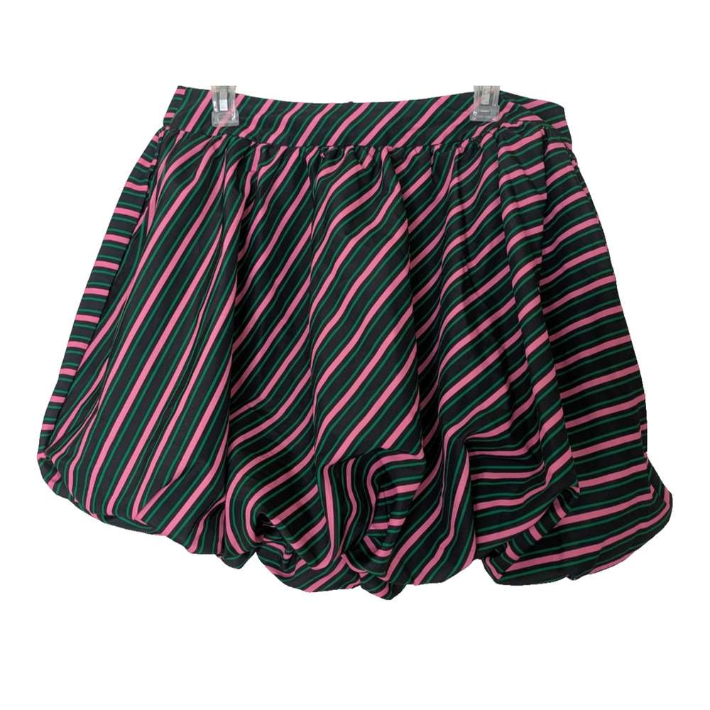 Adult Wicked Striped Bubble Graphic Mini Skirt Medium Green Pink Black - Picture 3 of 10